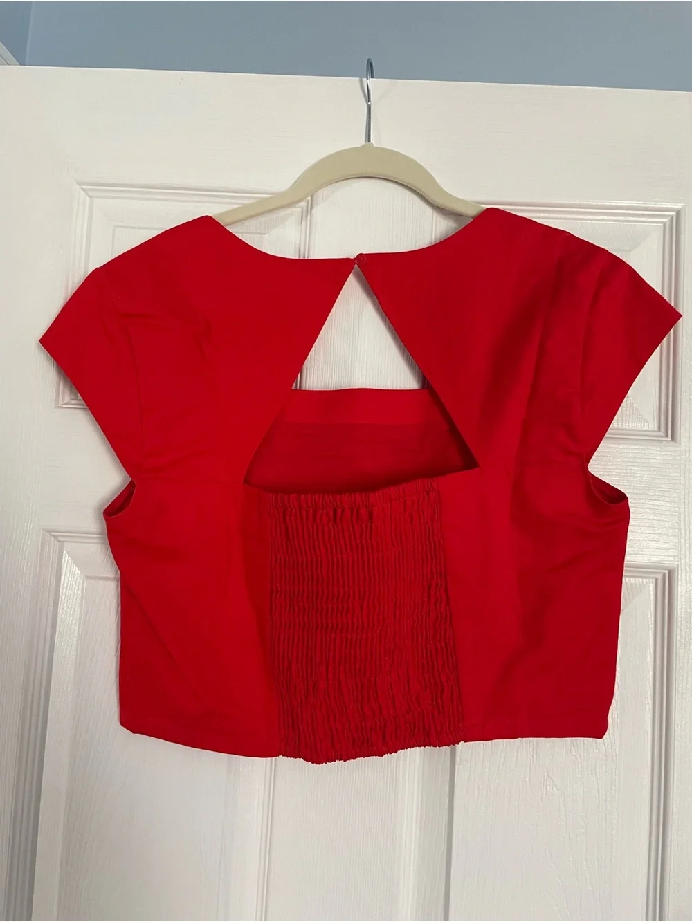 Ann Taylor Linen Blend Red Midi Skirt and Crop Top set, size 10/12, NWT